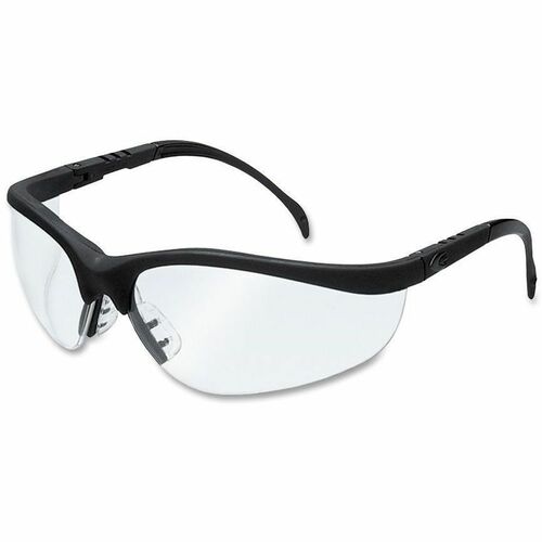 MCR Safety Klondike Safety Glasses - Ultraviolet Protection - Clear Lens - Matte Black Frame - Lightweight - 1 Each