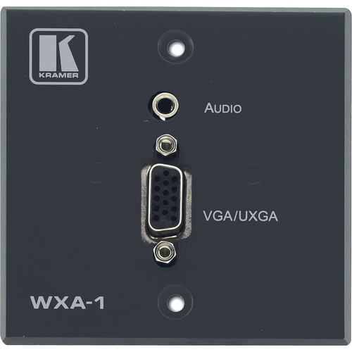 Kramer 2 Port Audio & Video Faceplate - 1-gang - HD-15 VGA, Mini-phone Stereo Audio Line Out