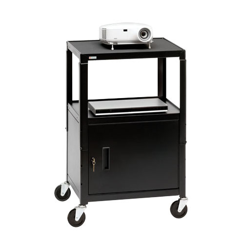 Bretford CA2642-E5 Adjustable Multipurpose Cart with Cabinet - Black