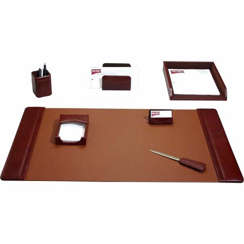 Dacasso Mocha Leather 7-Piece Desk Pad Kit - 1 Each