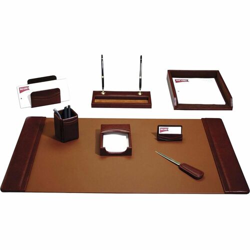 Dacasso Mocha Leather 8-Piece Desk Pad Kit - 1 Each