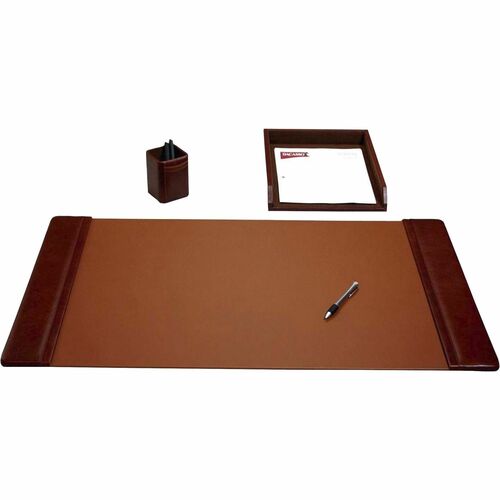 Dacasso Mocha Leather 3-Piece Desk Pad Kit - 1 Each