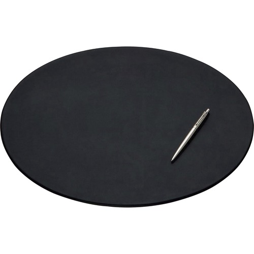 Dacasso Oval Conference Pad - 17" Width x 14" Depth - Felt Backing - Leather - Black