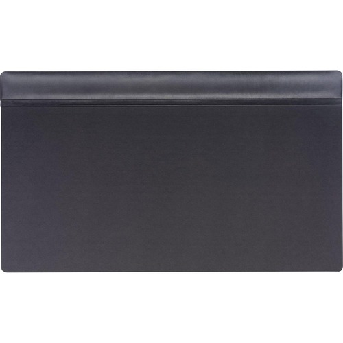 Dacasso Top Rail Desk Pad - 34" Width x 20" Depth - Felt Black Backing - Leather - Black