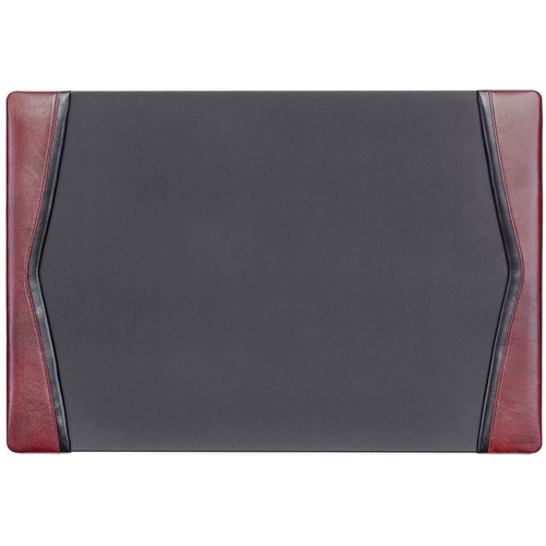 Dacasso Leather Side-Rail Desk Pad - Rectangular - 25.5" Width x 17.25000" Depth - Felt Black Backing - Leather - Burgundy