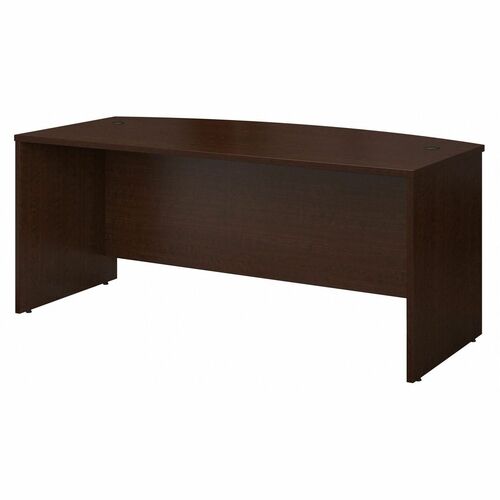 Bush Business Furniture Series C 72W Bow Front Desk Shell in Mocha Cherry - 71" x 36.1" x 1" x 29.8" - Material: Melamine - Finish: Mocha Cherry, Thermofused Laminate (TFL) - Scratch Resistant, Stain Resistant, Grommet, Durable, Cable Management