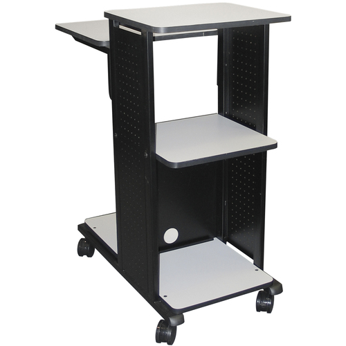 H. Wilson WPS4E - Adjustable Audio Visual Cart & Presentation Stand - 4 x Shelf(ves) - 38.50" Height x 18.25" Width x 34.50" Depth - Laminate - Steel - Gray, Black
