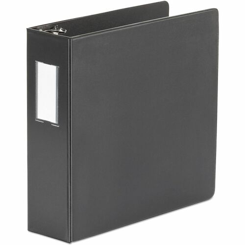 Universal Ring Binder - 3" Binder Capacity - Letter - 8 1/2" x 11" Sheet Size - 600 Sheet Capacity - 3 Ring(s) - Fastener(s): Ring - Pocket(s): 2, Inside Front & Back - Polypropylene - Black - Non-stick - 1 Each