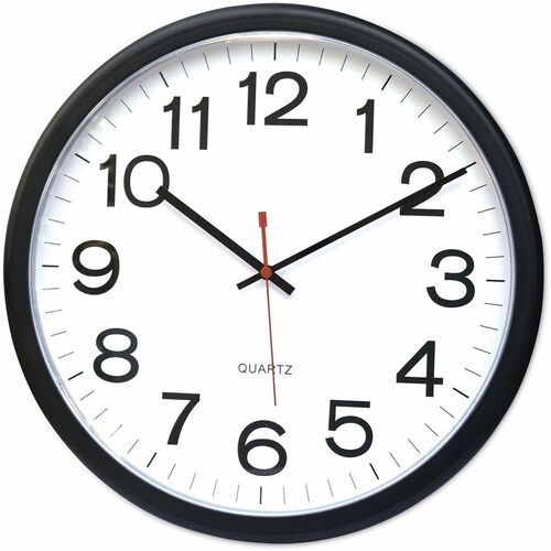 Universal Wall Clock - Analog - Quartz - Black Case - Plastic