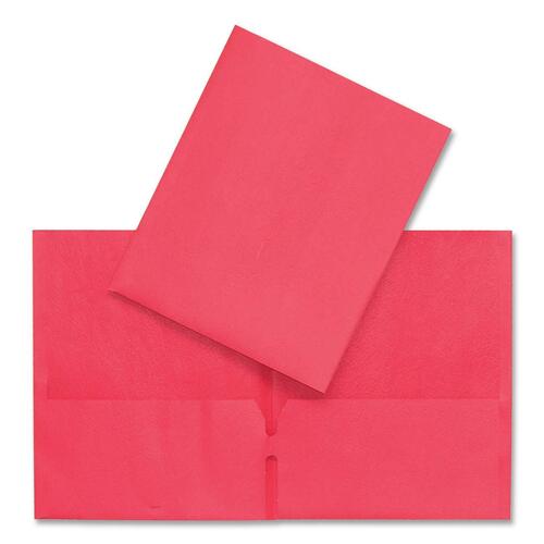 Hilroy Letter Recycled Pocket Folder - 8 1/2" x 11" - Leatherine - Red