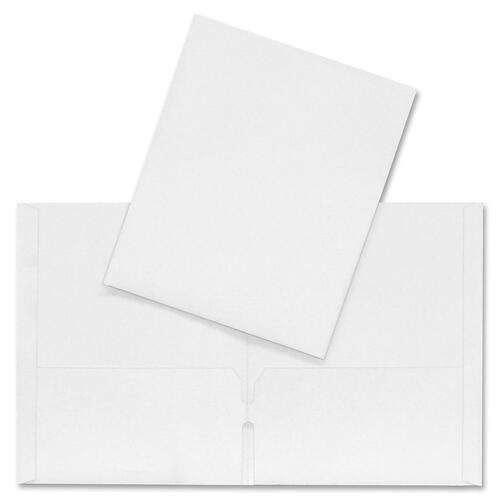 Hilroy Letter Recycled Pocket Folder - 8 1/2" x 11" - Leatherine - White