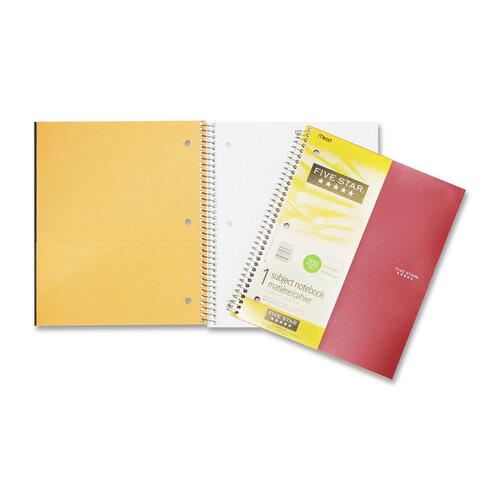 Hilroy Subject Notebook - 100 Sheets - Wire Bound - 8 1/2" x 11" - Assorted Paper - Poly Cover - Spiral Lock, Pocket Divider, Perforated, Durable Cover, Easy Tear - 1Each - Memo / Subject Notebooks - HLR06038