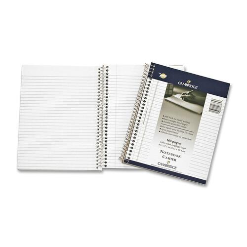 Hilroy Side Bound Wire Bound Notebook - 80 Sheets - 160 Pages - Wire Bound - 18 lb Basis Weight - 7 1/4" x 9 1/2" - White Paper - Copper Binder - Stiff-back, Durable Cover - 1Each
