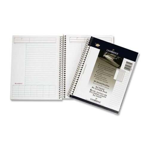 Hilroy Side Wire Notebook - 80 Sheets - Wire Bound - Both Side Ruling Surface - 20 lb Basis Weight - 7 1/2" x 9 1/2" - White Paper - 1Each