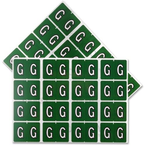 Pendaflex Color Coded Label - "Alphabet" - 1 1/4" x 15/16" Length - Rectangle - Dark Green - 240 / Pack - Filing Labels & Systems - PFX06607