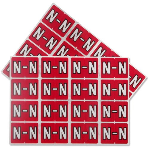 Pendaflex Color Coded Label - "Alphabet" - 15/16" x 1 1/4" Length - Rectangle - Red - 240 / Pack