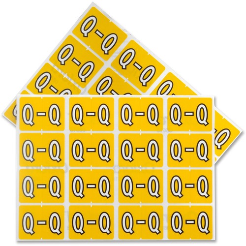 Pendaflex color Coded Label - "Alphabet" - 1 1/4" x 15/16" Length - Rectangle - Yellow - 240 / Pack