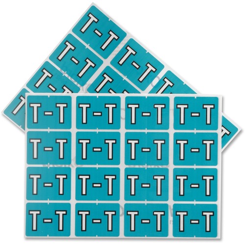 Pendaflex A-Z End End Tab Filing Labels - "Alphabet" - 1 1/4" x 15/16" Length - Rectangle - Light Blue - 240 / Pack - Self-adhesive = PFX06621