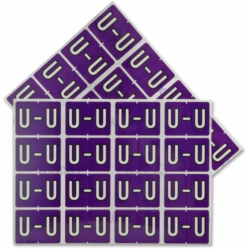 Pendaflex A-Z End End Tab Filing Labels - "Alphabet" - 1 1/4" x 15/16" Length - Rectangle - Purple - 240 / Pack - Self-adhesive