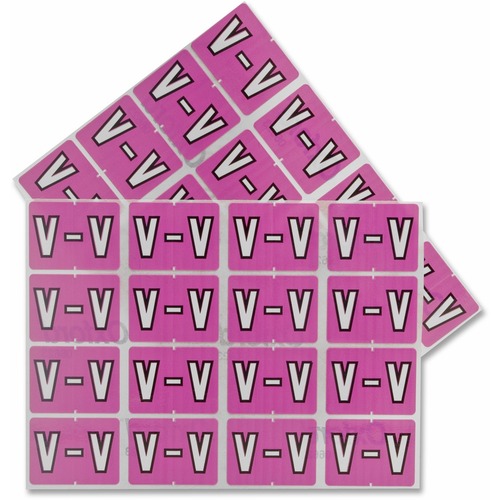 Pendaflex color Coded Label - "Alphabet" - 1 1/4" x 15/16" Length - Rectangle - Lilac - 240 / Pack