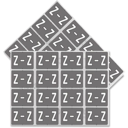 Pendaflex color Coded Label - "Alphabet" - 1 1/4" x 15/16" Length - Rectangle - Gray, White - 240 / Pack