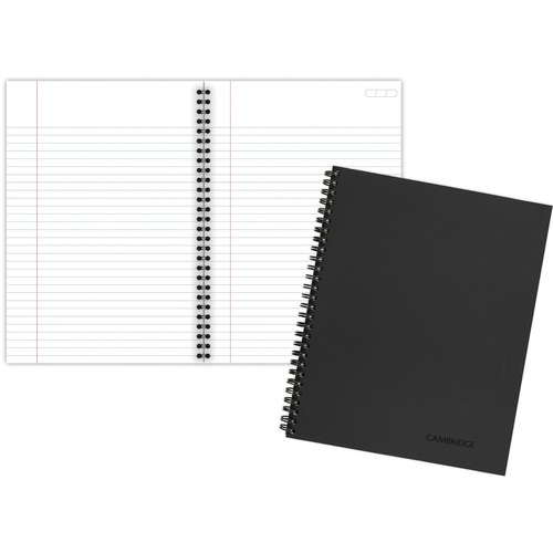 Mead Legal Business Notebook - 80 Sheets - Wire Bound - 0.28" Ruled - 20 lb Basis Weight - 6" x 9 1/2" - Black Paper - Black Cover - Linen Cover - Poc - Memo / Subject Notebooks - MEA06672F