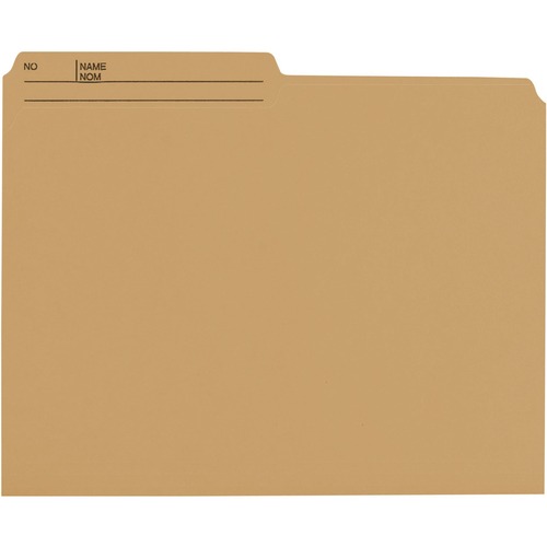 Smead 1/2 Tab Cut Letter Recycled Top Tab File Folder - 8 1/2" x 11" - 3/4" Expansion - Paper - Sand - 10% Recycled - 100 / Box