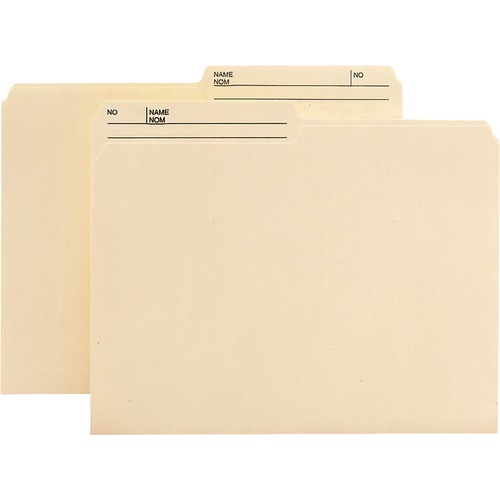Smead 1/2 Tab Cut Letter Recycled Top Tab File Folder - 8 1/2" x 11" - 3/4" Expansion - Top Tab Location - Assorted Position Tab Position - Manila, Paper - 10% Recycled - 100 / Box
