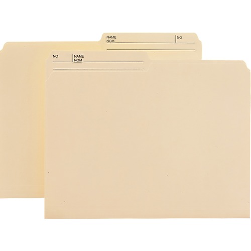 Smead Colored 1/2 Tab Cut Letter Recycled Top Tab File Folder - 8 1/2" x 11" - 3/4" Expansion - Manila, Paper - 10% Recycled - 100 / Box