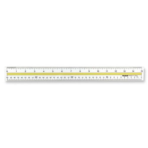 Acme United Document Ruler - 15" Length - Imperial, Metric Measuring System - Acrylic - 1 Each - Rulers & Yardsticks - ACM11183