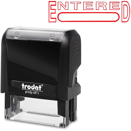 Trodat Self Inking Stamp - Message/Date Stamp - "ENTERED" - Red - 1 Each