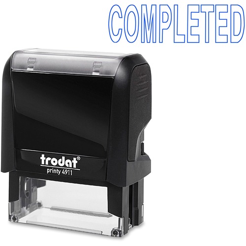 Trodat Self Inking Stamp - Message Stamp - "COMPLETED" - Blue - 1 Each - Title Stamps - TRO11314