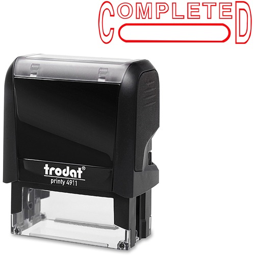 Trodat Self Inking Stamp - Message/Date Stamp - "COMPLETED" - Red - 1 Each = TRO11315