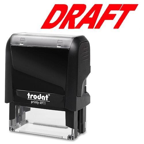 Trodat Self Inking Stamp - Message Stamp - "DRAFT" - Red - 1 Each