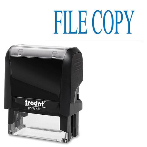 Trodat Self Inking Stamp - Message Stamp - "FILE COPY" - Blue - 1 Each