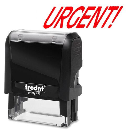 Trodat Self Inking Stamp - Message Stamp - "URGENT" - Red - 1 Each - Title Stamps - TRO11328