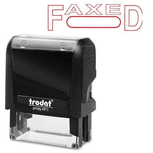 Trodat Self Inking Stamp - Message/Date Stamp - "FAXED" - Red - 1 Each = TRO11331