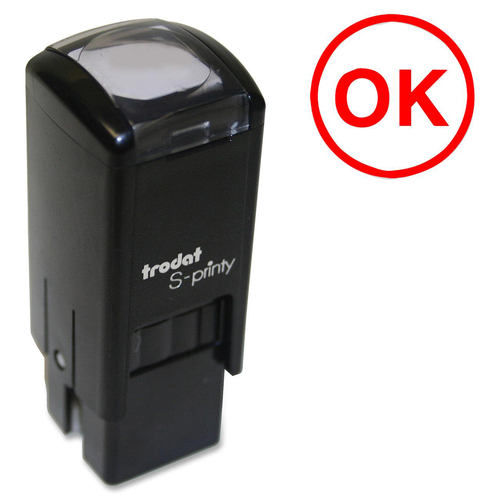 Trodat Self Inking Stamp - Message Stamp - "OK" - Red - 1 Each