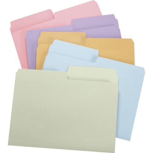 Smead SuperTab 1/2 Tab Cut Letter Recycled Top Tab File Folder - 8 1/2" x 11" - 3/4" Expansion - Assorted - 10% Recycled - 100 / Box = SMD11906