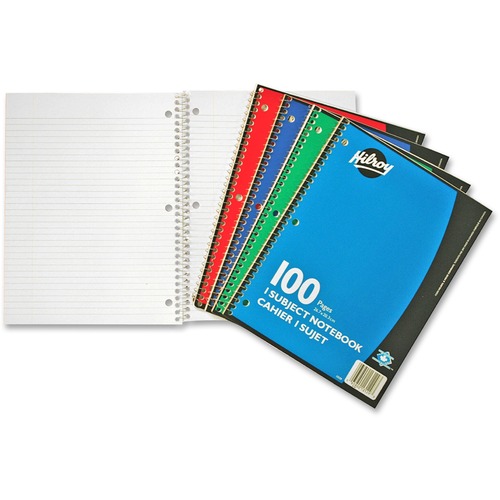 Hilroy Executive Coil One Subject Notebook - 100 Sheets - Wire Bound - 8" x 10 1/2" - Assorted Paper - Subject - 1 Each = HLR13129