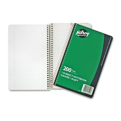 Hilroy Executive Coil One Subject Notebook - 200 Sheets - Wire Bound - 6" x 9 1/2" - Assorted Paper - Subject - 1 Each = HLR13400