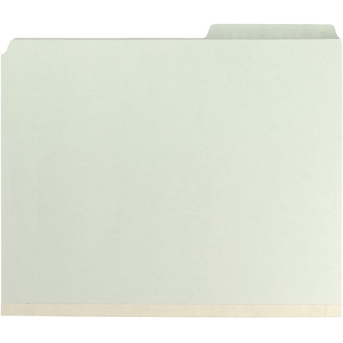 Smead SafeSHIELD 1/3 Tab Cut Letter Recycled Classification Folder - 8 1/2" x 11" - 2" Expansion - 2 x 2S Fastener(s) - Folder - 2 Divider(s) - Pressboard, Paper - Gray, Green - 10% Recycled - 1 / Box