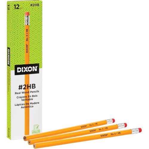 Dixon Woodcase No.2 Eraser Pencils - 12 / Box