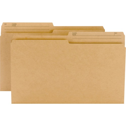Smead 1/2 Tab Cut Legal Recycled Top Tab File Folder - 9 1/2" x 14 5/8" - 3/4" Expansion - Paper - Kraft - 10% Recycled - 100 / Box
