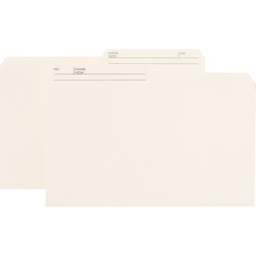 Smead 1/2 Tab Cut Legal Recycled Top Tab File Folder - 9 1/2" x 14 5/8" - 3/4" Expansion - Paper - Ivory - 10% Recycled - 100 / Box - Top Tab Colored Folders - SMD15348