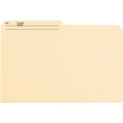 Smead 1/2 Tab Cut Legal Recycled Top Tab File Folder - 9 1/2" x 14 5/8" - Top Tab Location - Assorted Position Tab Position - Manila, Paper - 10% Recycled - 100 / Box