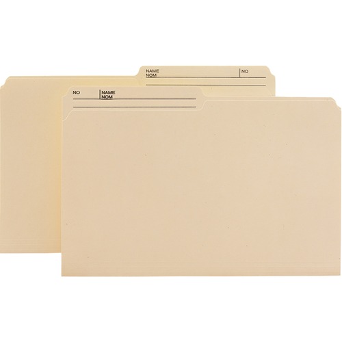 Smead 1/2 Tab Cut Legal Recycled Top Tab File Folder - 9 1/2" x 14 5/8" - 3/4" Expansion - Manila, Paper - 10% Recycled - 100 / Box