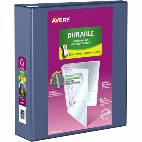 Avery® Durable View 3 Ring Binder - 3" Binder Capacity - Letter - 8 1/2" x 11" Sheet Size - 635 Sheet Capacity - 3 x Slant Ring Fastener(s) - 2 Pocket(s) - Polypropylene - Recycled - Pocket, Durable, Tear Resistant, Flexible, Split Resistant, Sturdy -