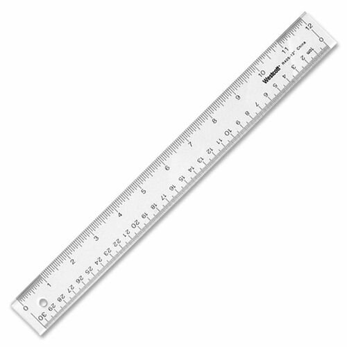Acme United Office Desk Acrylic Ruler - 12" Length - Metric, Imperial Measuring System - Acrylic - 1 Each