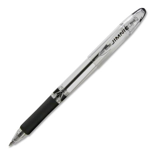 Zebra Pen Jimnie Ballpoint Pen - Fine Pen Point - 0.7 mm Pen Point Size - Refillable - Black - Translucent Barrel - Tungsten Carbide Tip - 1 Each - Ballpoint Stick Pens - ZEB21010